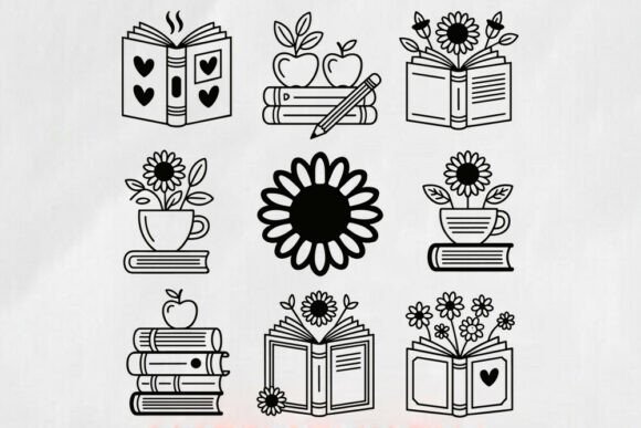 Review: Books and Sunflowers SVG Bundle for Embroidery