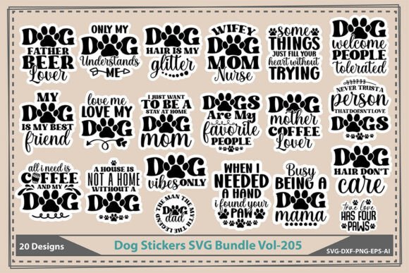 Reviewing Dog Stickers SVG Bundle Vol-205 for Embroidery