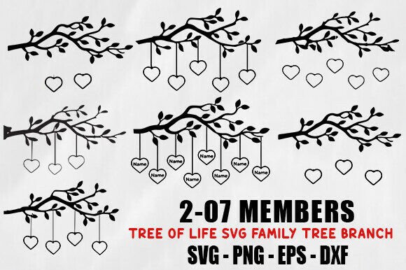 Reviewing the Family Tree Svg Bundle 2-07 Members Fami