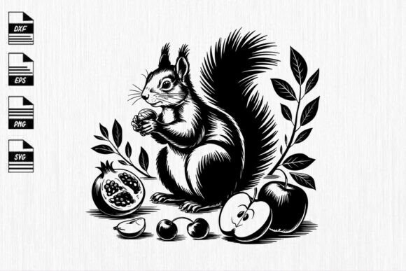 Squirrel on Log SVG: A Woodland Review for Embroidery